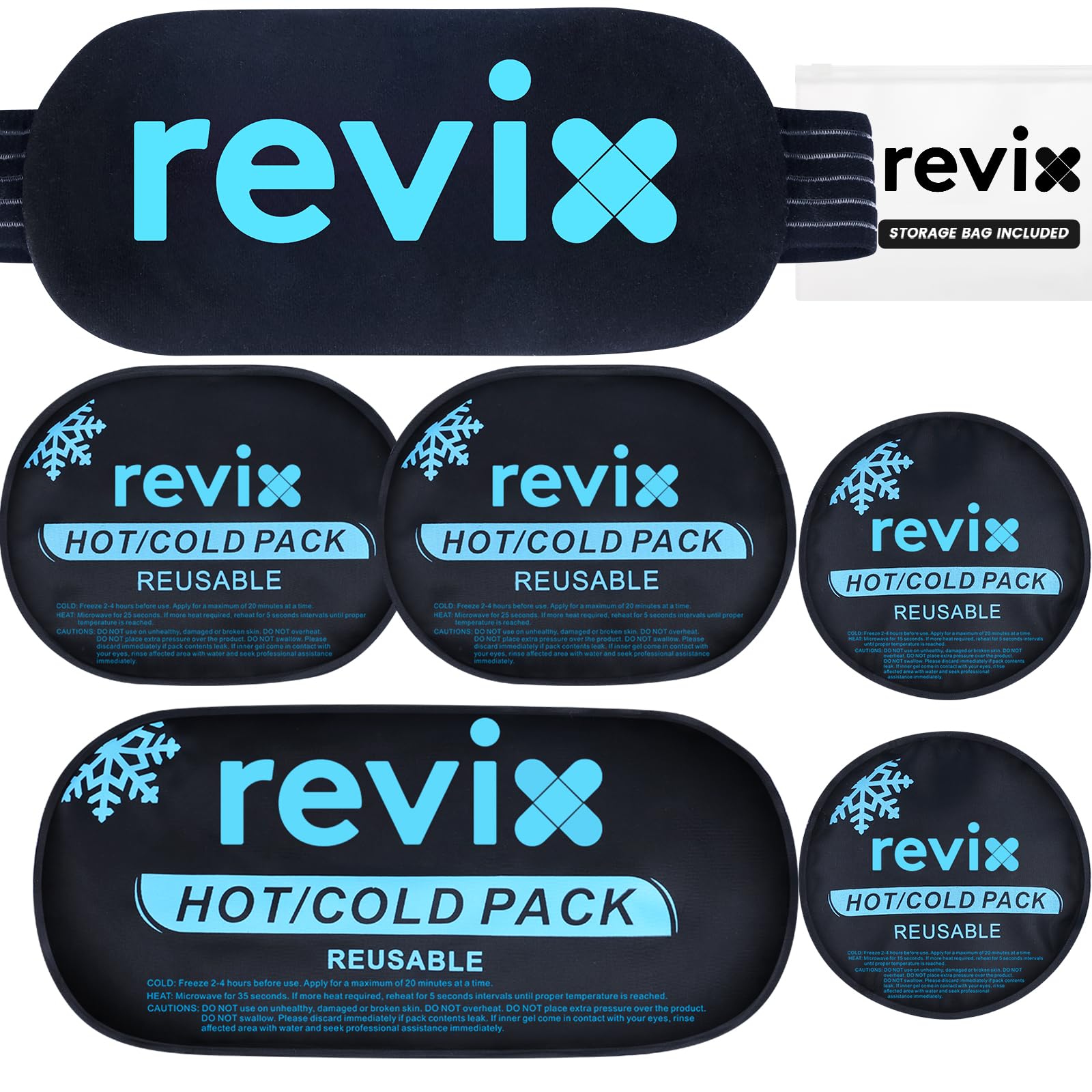 Amazon.com: REVIX Ice Packs for Injuries, 5 Pack Hot & Cold Gel